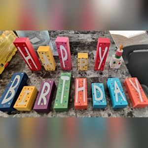 Happy Birthday wood set